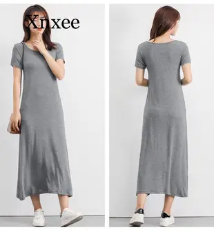2020 Lete Plus veľkosť Sleepshirt Ženy nightgown mäkké modálne Bavlna nightdress Žena Krátky rukáv O-krku golier domov spať šaty