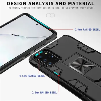 Luxusné Shockproof Brnenie Robustné Puzdro Pre Samsung Galaxy Note 20 Note20 Ultra Magnetické S Prsteň Stáť Podporu Ochranný Kryt
