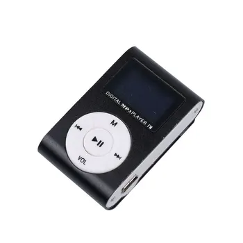 Kebidu MP3 Prehrávač, USB Klip Mini LCD Displej Podpora 32GB Micro SD TF Karty Digitálne Auto MP3 Prehrávač+Slúchadlá+USB Kábel