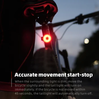 Smart Požičovňa Brzdové Svetlo na Bicykel zadné Svetlo Snímač Auto Štart / Stop, USB Nabíjanie Vodotesný LED Cyklistické Svetlo na Bicykel Zadné Svetlo