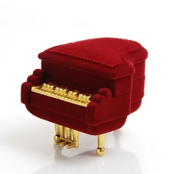 Krásne Klavírne Krúžok Box Náušnice Náhrdelník s Príveskom, Šperky Poklad Darček Prípade Svadby (Veľkosť: 6typ od 5 cm do 3,5 cm, Farba: Red)