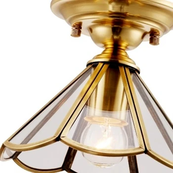 LukLoy LED Európsky Štýl Stropné svietidlo Odrazové Sklo Lampa Mosadzné Telo Osvetlenie na Chodbe, v Uličke Predsieň, Obývacia Izba a Kúpeľňa