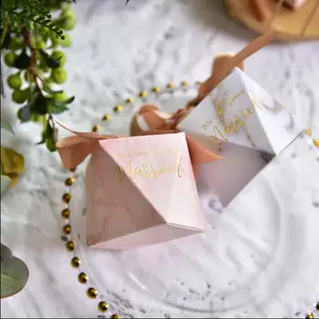 Doprava zadarmo biely ružový mramor svadobné party papier prospech boxy ,MT02