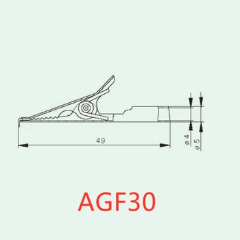 5 ks AGF30 nehrdzavejúcej ocele psie krokodíl klip 4 mm jack krimpovacie spojenie 930122000