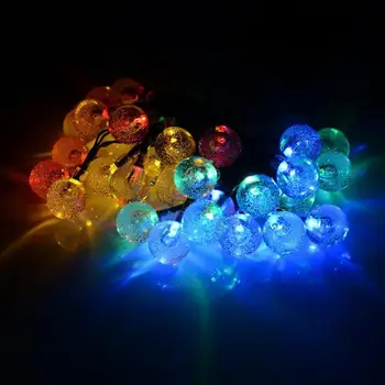 5 ks 20Led 4.8 m Solárny víla String Svetlo crystal Bubble bobble Tvarované Vonkajšie Záhradné Vianočné závesné osvetlenie Svadobné bar dekor