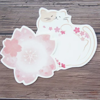 Multi-use 25 ks mačka spí v Sakura cherry blossom pink témy scrapbooking Craft Papier karty ako svadobné Dary správu karty