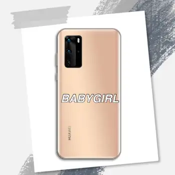 BABY Pink jednoduchosť Babe estetika Telefón Prípade Transparentné pre Huawei P česť 8 10i 20 30 40 smart 2019