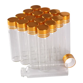 Veľkoobchod 100 kusov 6ml 16*60 mm Sklenené Fľaše so Zlatými Čiapky Mini Sklenených Fliaš Malé Poháre Ampulky