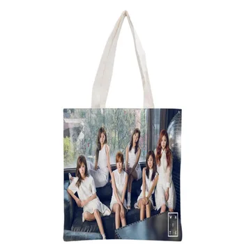 Nové prišiel vlastné KPOP Apink vytlačené plátno tote taška ženy kabelka pláži cestovná taška prenosná nákupní taška