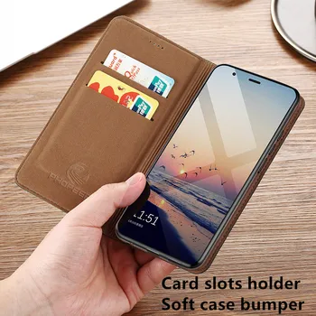 Full-zrna pravej kože magnetické telefón taška puzdro pre Apple iphone 11 Pro Max/iphone 11 Pro/iphone 11 prípade držiteľa karty stojan