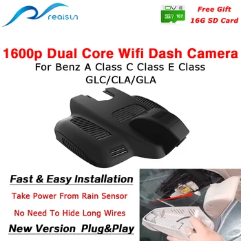 Realsun 1600P Auta DVR Dual Core Novatek 96675 Wifi Dash Kamera, videorekordér Pre Benz Triedy C Trieda E Trieda GLC/CLA/GLA