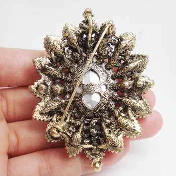 Elegantné Fialové Kvet Prívesok Zlatý Tón Žena Brošňa Pin Drahokamu Crystal