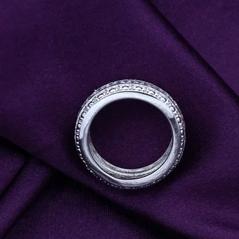 Horúce Európy a Ameriky módne Krúžky 925 silver vykladané zirkón retro krúžok pre ženy Zapojenie & manželstva DIY jemné Šperky dary