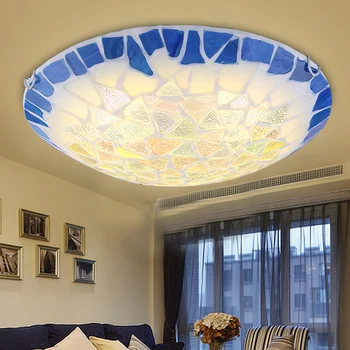 Stredomorská sacia kupola svetlo, kruhové moderné LED spálňa lampa garden štýl obývacia izba jedáleň osvetlenie Tiffany