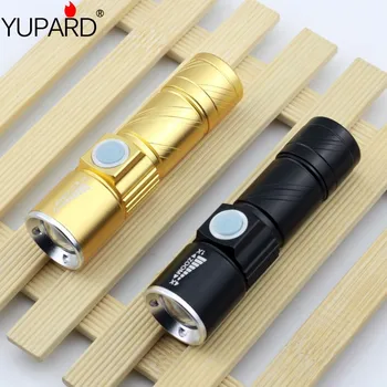 YUPARD Mini Q5 LED Prenosné Baterka Horák, vstavané 16340 nabíjateľná batéria Focusable Zoomovateľnom nabíjanie pomocou pripojenia USB lampa penlight