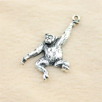 27pcs/veľa 32*27mm antické striebro Opice kúzlo Prívesky DIY šperky pre náramok, náhrdelník náušnice