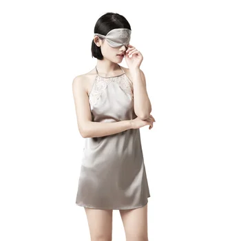 Ženy, Čistého Hodvábu Nightgowns Čipky Sleepwear s uväzovaním za Noc Šaty Šaty Moruša Hodváb Sexy spodnú Bielizeň Nightgowns pre Ženy