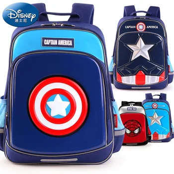 Disney školské tašky Základnej školy študent ľahké nepremokavé dieťa Zosvetliť až Marvel Chlapci Kapitán Amerika batoh