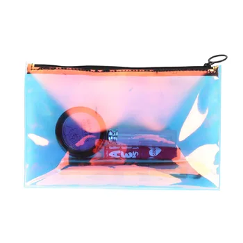 Environmentálne priehľadného plastu laser tpu zips, taška nepremokavé farebné kozmetická taška ceruzka taška skladovanie taška