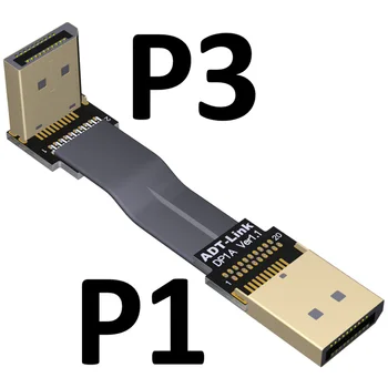 PDO-Link P1-P3 Predlžovací Kábel DisplayPort 1.2 4K 8K HDR 165Hz 60Hz Display Port Koleno Šikmého Adaptér Konektor Kábel Páse s nástrojmi