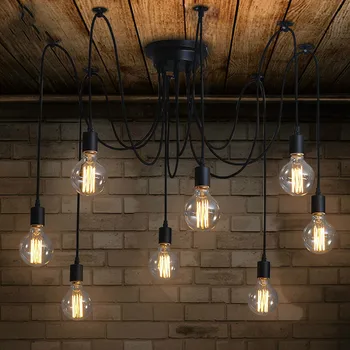 Doprava Zadarmo Vintage Prívesok Lampy Loft Retro Edison Žiarovky Závesné Osvetlenie Tvorivé Spider Osvetlenie Zariadenie