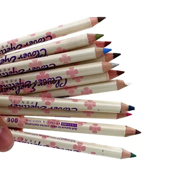 Menow kontúrovacia ceruzka 12 farieb dreva rukoväť krásna kvetina tlače make-up eye liner pen nepremokavé kozmetické ceruzky MN006