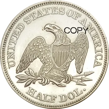 Spojené Štáty Slobody Sedieť Pol Dolárov 1864 Č Motto Nad Eagle Mosadze Pozlátené Striebro Kópiu Mince