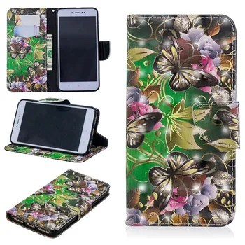 Pre Xiao Redmi Poznámka 5A/Y1/Y1 Lite Prípad Späť Zahŕňa 3D maľba PU Kožené Peňaženky Prípadoch Flip Cover Stojan Mobilný Telefón Tašky