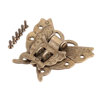 Antické Bronzové 59x53mm Motýľ Hasp Západku Šperky, Drevené Okno Zamknúť Kabinetu Pracky Prípade Zámky Vinobranie Nábytok Hardvér