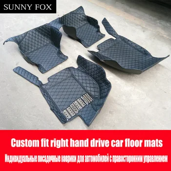 FOX SLNEČNÉ Pravej strane jednotky/RHD auto auto podlahové rohože špeciálne pre BMW X5 E70 F15 Kožené ťažkých 6D auto-styling koberce, kobercové podlahy