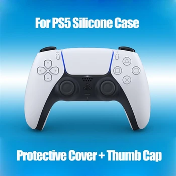 Silikónové puzdro Pokožky Ochranný Kryt S Ovládača Palec Držať Rukoväte, Anti-Slip Spp pre Sony PlayStation PS5 Radič