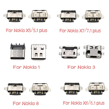 Nový Konektor Micro Usb Nabíjací Port Jack Pre Nokia 3 5 6 7 Plus 8 6.1 7.1 5.1 Plus 8.1 X5 X6 X7 Opravy Dielov
