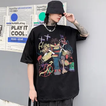 Japonsko Nové Tričko Streetwear Zábavné Vytlačené Čierne Japonský Štýl Lete Muž Žena Biela Zábavné Módne Chlapci Topy, Tričká
