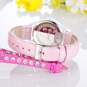 Disney Deti Sledujte Fashion Pohode Roztomilý náramkové hodinky Quartz ženy Vodotesné hodinky Mickey Mouse Pre Deti Kožené hodiny