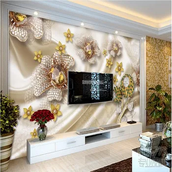 Wellyu Vlastné veľké nástenné maľby high - grade jemné šperky troch - dimenzionální kvety obývacia izba TV pozadie tapetu
