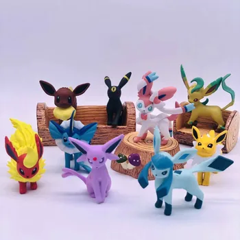 3ks Sada Takara Tomy Pokemon Eevee Rodiny Obrázok Hračky Model Kolekcie Eevee Akcie Zbierku Hračiek pre Deti Narodeninám