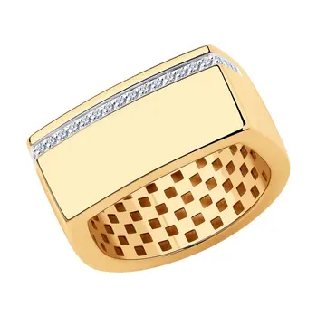 Sokolov zlatý prsteň s diamantmi, módne šperky, 585, žien a mužov