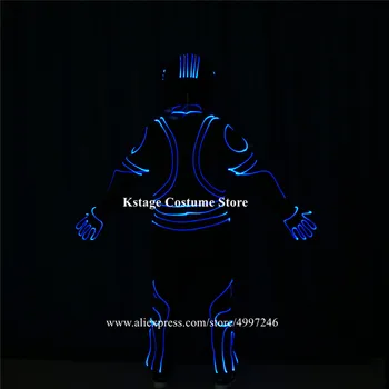 Programovateľné full farebné LED robot mužov vyhovovali dj RGB farebné žiariace oblečenie tron DMX luminou svetlo cosplay kostým nosí oblečenie