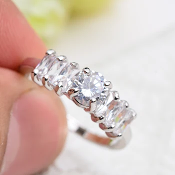 ZRAZIŤ Ručné Prst prsteň 925 sterling Silver AAAAA Zirkón cz Zapojenie Svadobné Kapela Prstene Pre Ženy Šperky