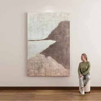 Abstrakt Nordic Moderná Luxusná Obývacia Izba Jedného Pripojenia Vertikálna Veľké Dekoratívne Maliarske Plátno, Olej, Ručne Maľované Obrazy