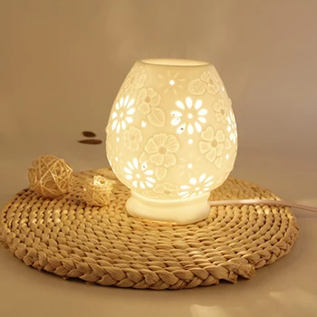 Keramické Esenciálne Olejové Lampy Aromaterapia Sporák Spálňa Romantická Krása Hollowing Sviečka Pece bytového zariadenia, Dekorácie KOB18
