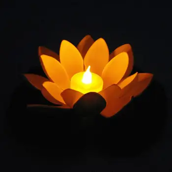 Umelé LED Plávajúce Lotosový Kvet Sviečka, Lampa S Farebnými Zmeniť Svetlá Pre Svadobné Dekorácie Dodávky