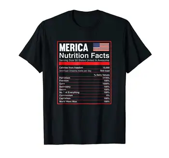 Merica Výživy Fakty. Americké Vlajky Vlasteneckej Mens T-Shirt. Letné Bavlna Krátky Rukáv O-Krku Unisex Tričko Nový S-3XL