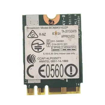 BCM943162ZP AC Karta WLAN 2.4 G&5G 433M Wifi +Bluetooth 4.0 NGFF FRU 00JT473 pre Lenovo G50-30 45 70 70M Z50-70-75 E455 E555