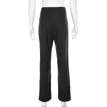 ArtSu Elegantné Čierne Pruhované Nohavice Vysoký Pás Oblek Nohavice Ženy kórejský Módne Office Dámske Nohavice Vrecká Streetwear ASPA28002