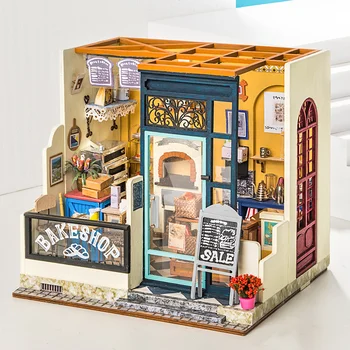 DIY domček pre bábiky Šťastný Kútik Séria Drevených Miniatúrne Doll House na Darček k Narodeninám Deti, Dospelých Drop Shipping