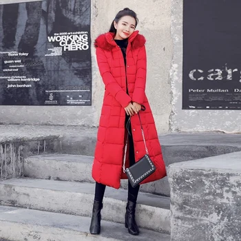 Bavlna dámske Žena Bunda kórejský Zimný Kabát Ženy Oblečenie 2020 Teplá Vetrovka Veľké Kožušiny Golier Dlho Parkas ZT4199
