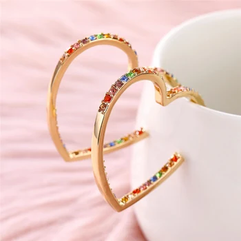 Elegantné Luxusné Drahokamu Náušnice Pre Ženy, Nový Veľké Geometrické Srdci Crystal Náušnice Kórejské Vyhlásenie Svadobné Náušnice Šperky