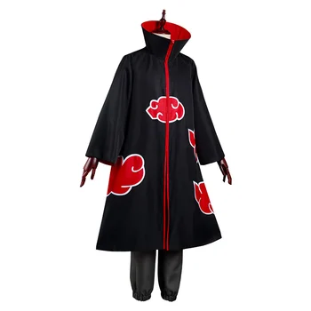 Naruto Akatsuki Uchiha Itachi Cosplay Kostým, Šaty, Kabát + Tričko + Nohavice Celý Set Oblečenia Halloween Karneval Oblek