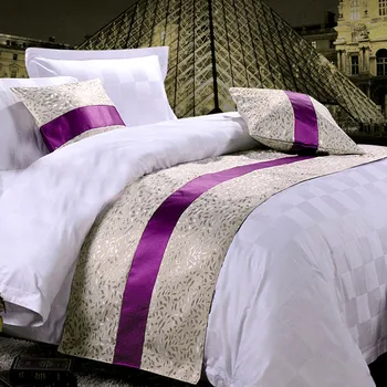Biela Luxusná Posteľ Vlajka Runner Šatka pre Domáce Hotel Dekorácie, posteľná bielizeň